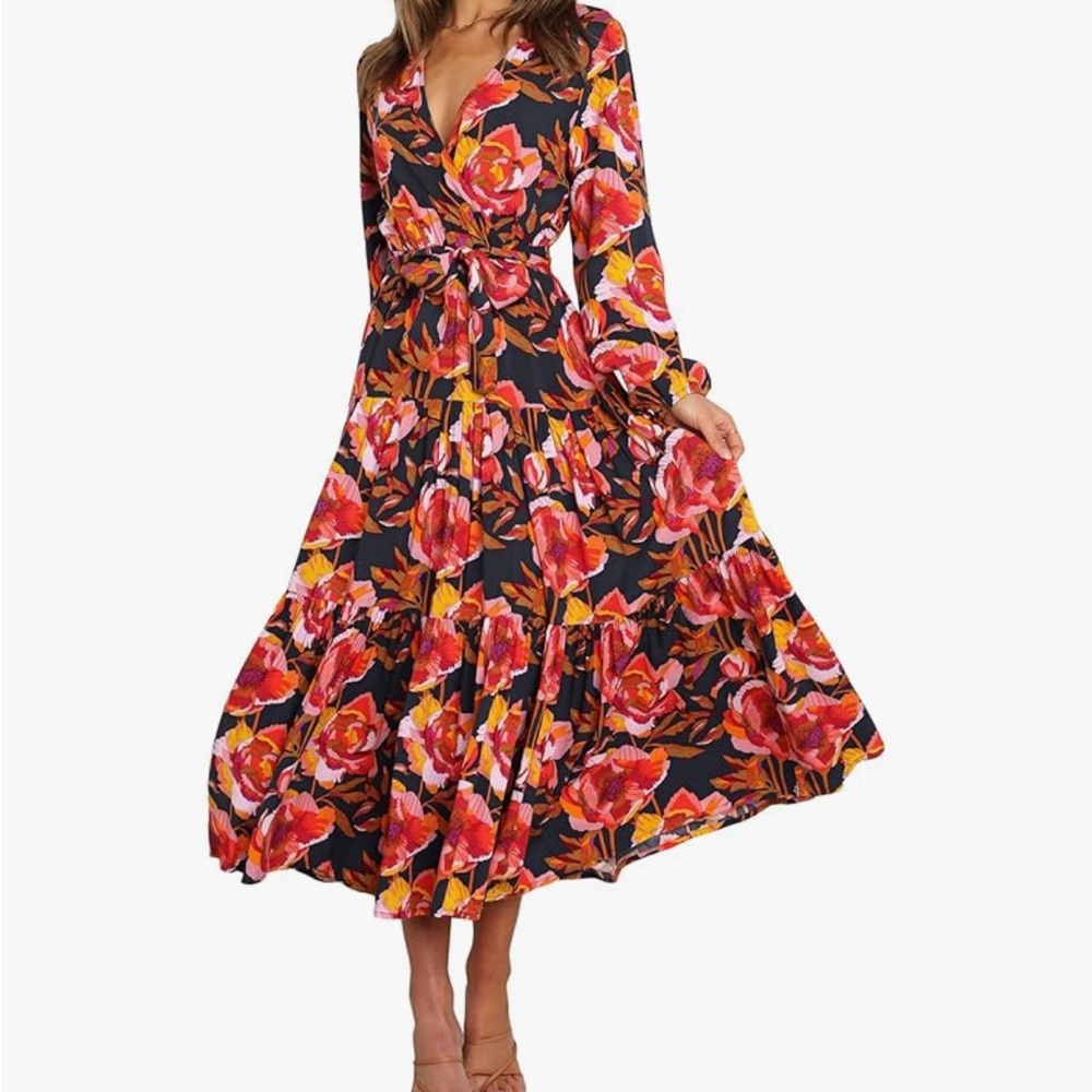 Petal & Pup Vibrant Floral Long Sleeve Dress